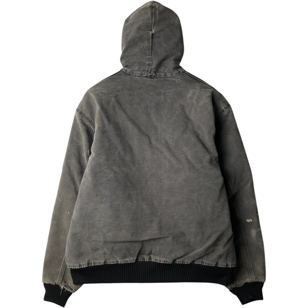 Carhartt Active Jacket Duck Full Zip Hoodie Men's L size unclear black type Vintage Second Hand