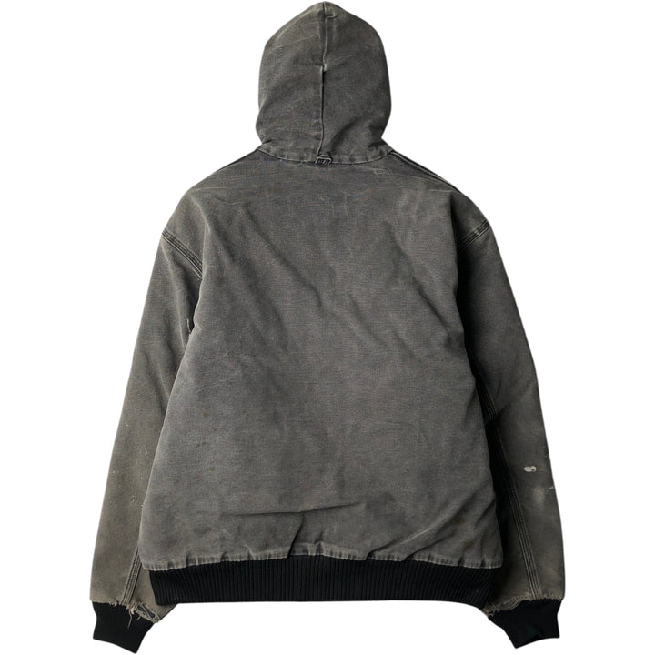 Carhartt Active Jacket Duck Full Zip Hoodie Men's L size unclear black type Vintage Second Hand