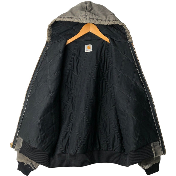 Carhartt Active Jacket Duck Full Zip Hoodie Men's L size unclear black type Vintage Second Hand