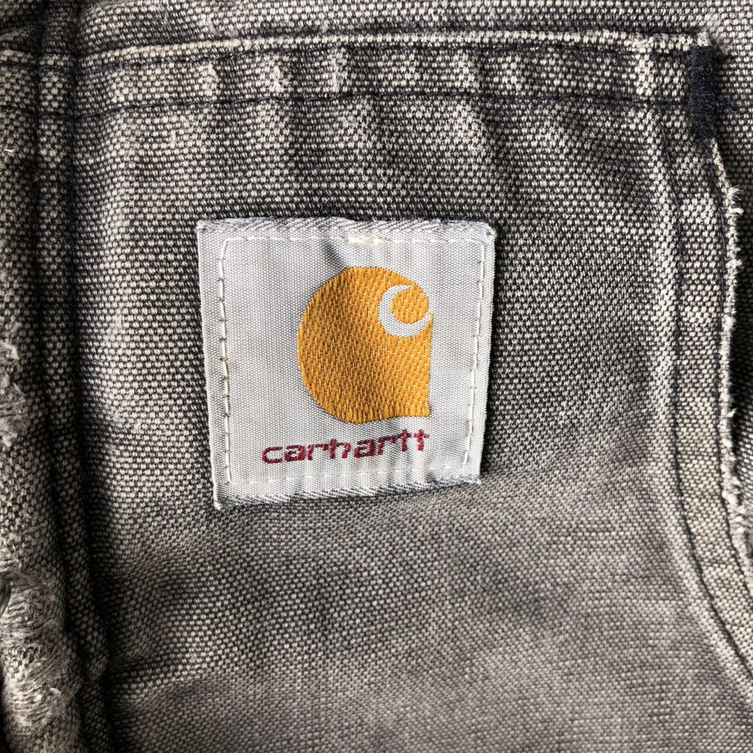 Carhartt Active Jacket Duck Full Zip Hoodie Men's L size unclear black type Vintage Second Hand