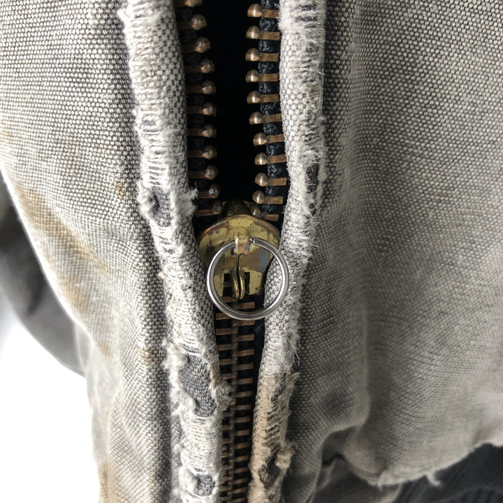 Carhartt Active Jacket Duck Full Zip Hoodie Men's L size unclear black type Vintage Second Hand