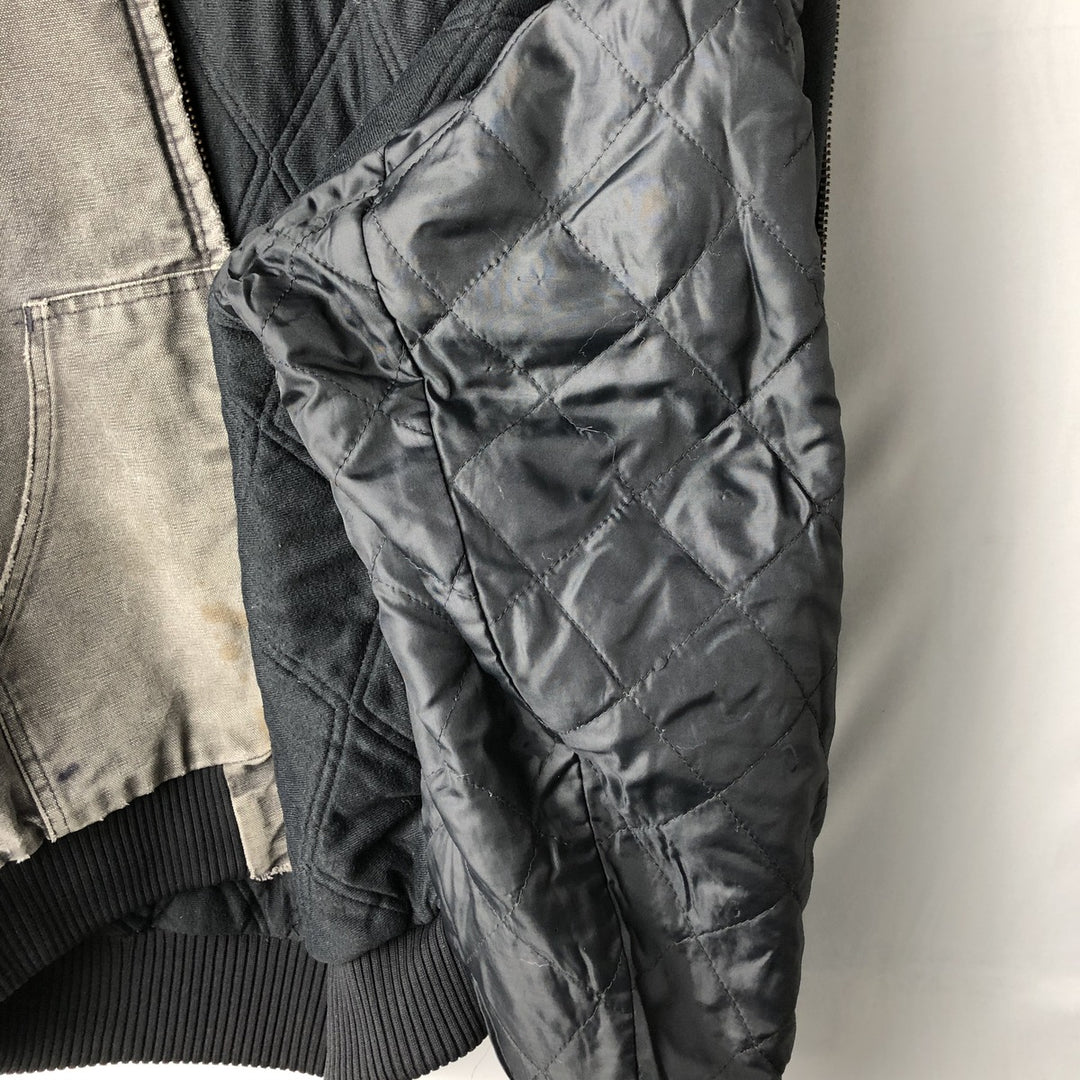 Carhartt Active Jacket Duck Full Zip Hoodie Men's L size unclear black type Vintage Second Hand