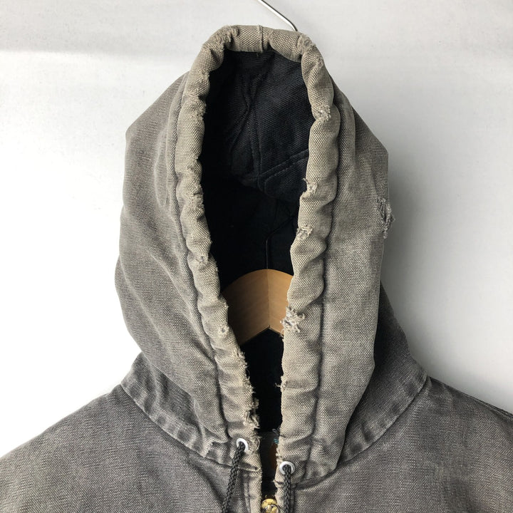 Carhartt Active Jacket Duck Full Zip Hoodie Men's L size unclear black type Vintage Second Hand