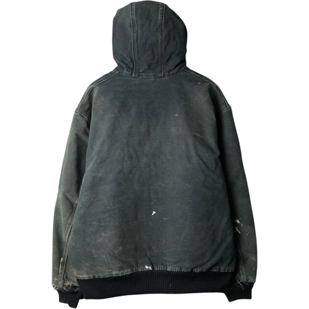 Carhartt Active Jacket Duck Full Zip Hoodie Men's XL polyester turquoise blue Vintage Second Hand