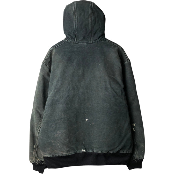 Carhartt Active Jacket Duck Full Zip Hoodie Men's XL polyester turquoise blue Vintage Second Hand