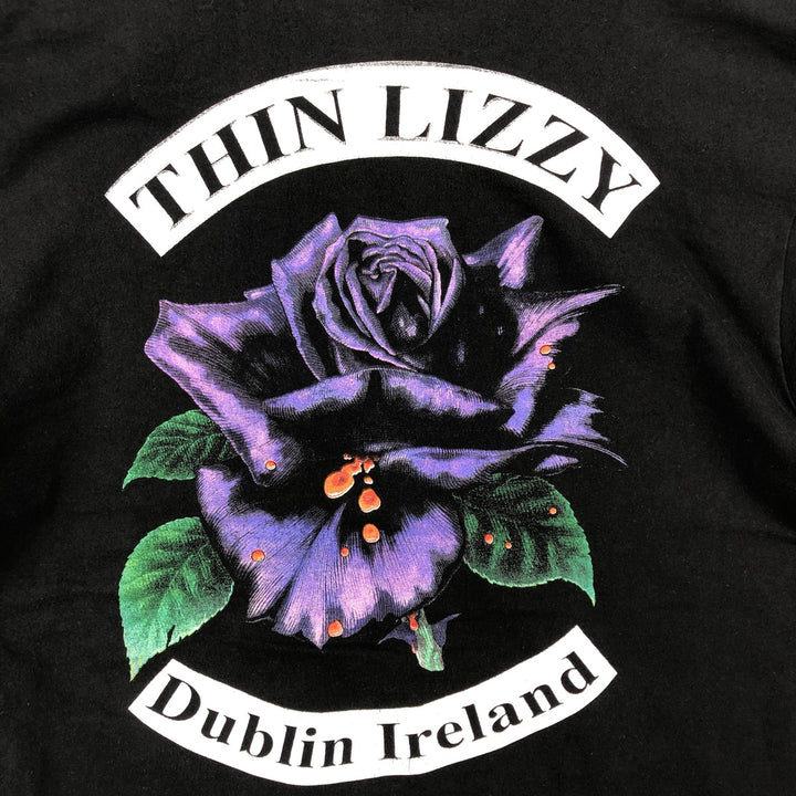 Fruit of the Loom Thin Lizzy Band T-Shirt, Made in USA, Men's Size L (approx.) cotton black type Vintage Second Hand