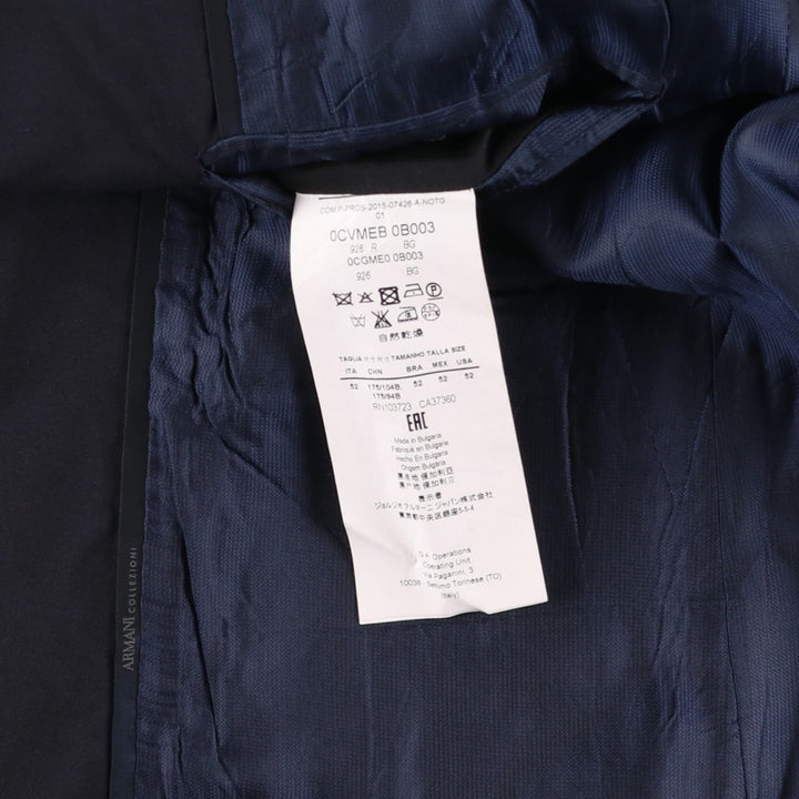 Giorgio Armani ARMANI COLLEZIONI wool tailored jacket, men's size M equivalent. wool navy blue type Vintage Second Hand