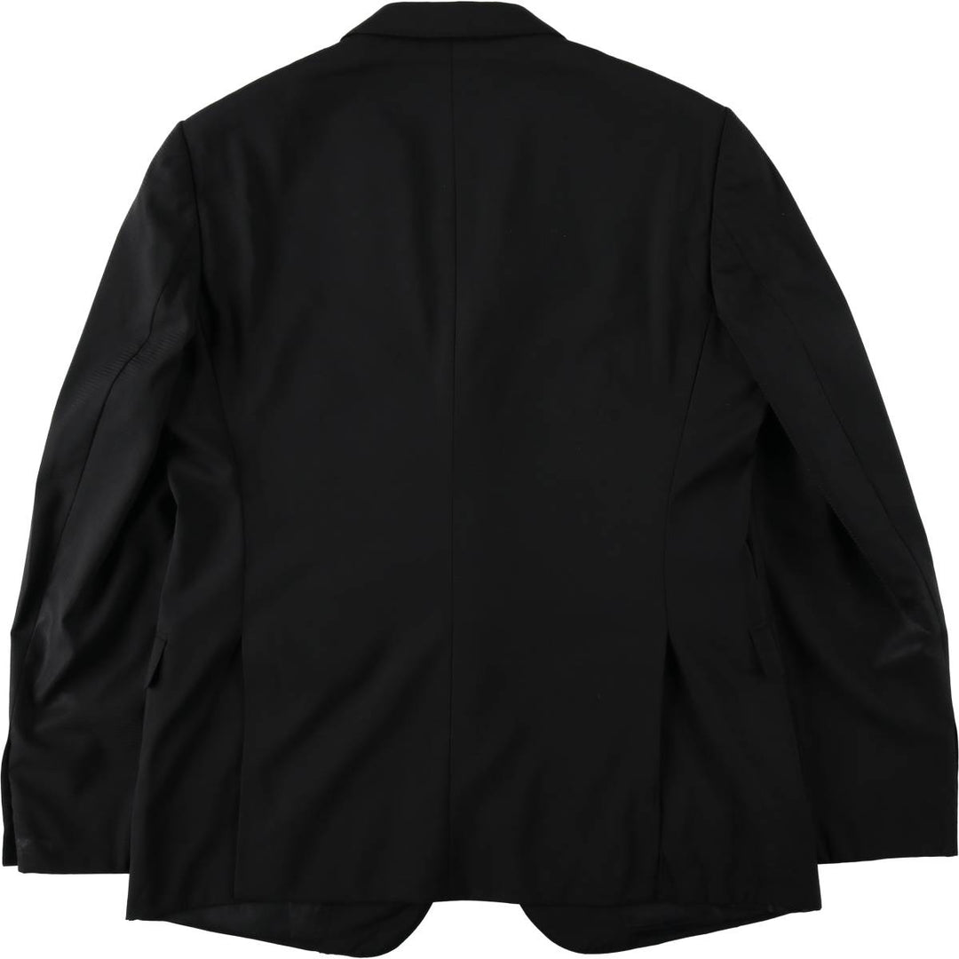 Armani COLLEZIONI M LINE Check Pattern Peaked Lapel Wool Tailored Jacket (Men's Size M) polyester black type Vintage Second Hand