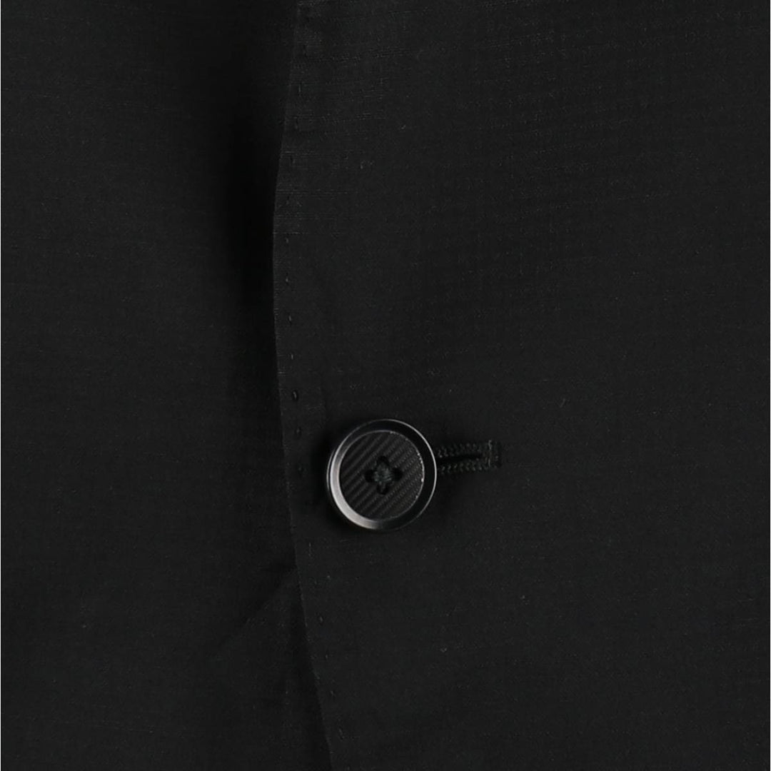 Armani COLLEZIONI M LINE Check Pattern Peaked Lapel Wool Tailored Jacket (Men's Size M) polyester black type Vintage Second Hand