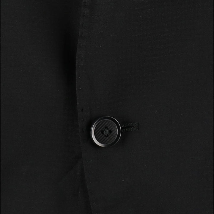Armani COLLEZIONI M LINE Check Pattern Peaked Lapel Wool Tailored Jacket (Men's Size M) polyester black type Vintage Second Hand