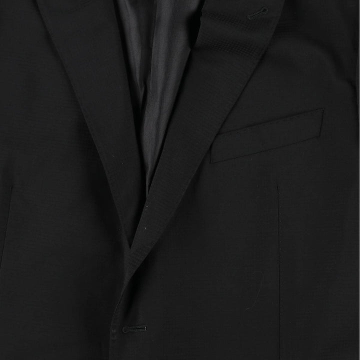 Armani COLLEZIONI M LINE Check Pattern Peaked Lapel Wool Tailored Jacket (Men's Size M) polyester black type Vintage Second Hand