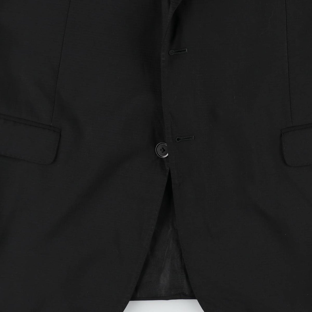 Armani COLLEZIONI M LINE Check Pattern Peaked Lapel Wool Tailored Jacket (Men's Size M) polyester black type Vintage Second Hand