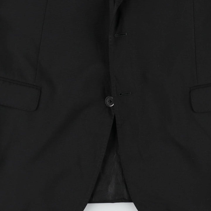 Armani COLLEZIONI M LINE Check Pattern Peaked Lapel Wool Tailored Jacket (Men's Size M) polyester black type Vintage Second Hand