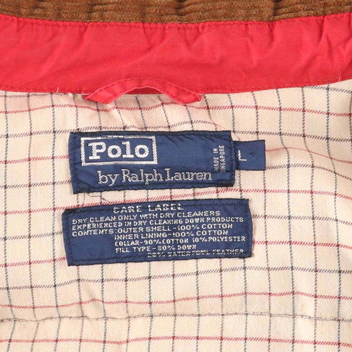 Ralph Lauren POLO by Ralph Lauren down jacket, men's size L cotton red type Vintage Second Hand