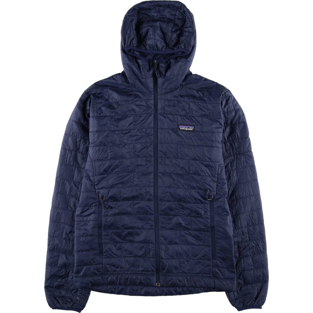 Patagonia Nano Puff Hoodie 84222FA19 Insulated Parka Puffer Jacket Men's Size S (approx.) recycled polyester navy blue type Vintage Second Hand