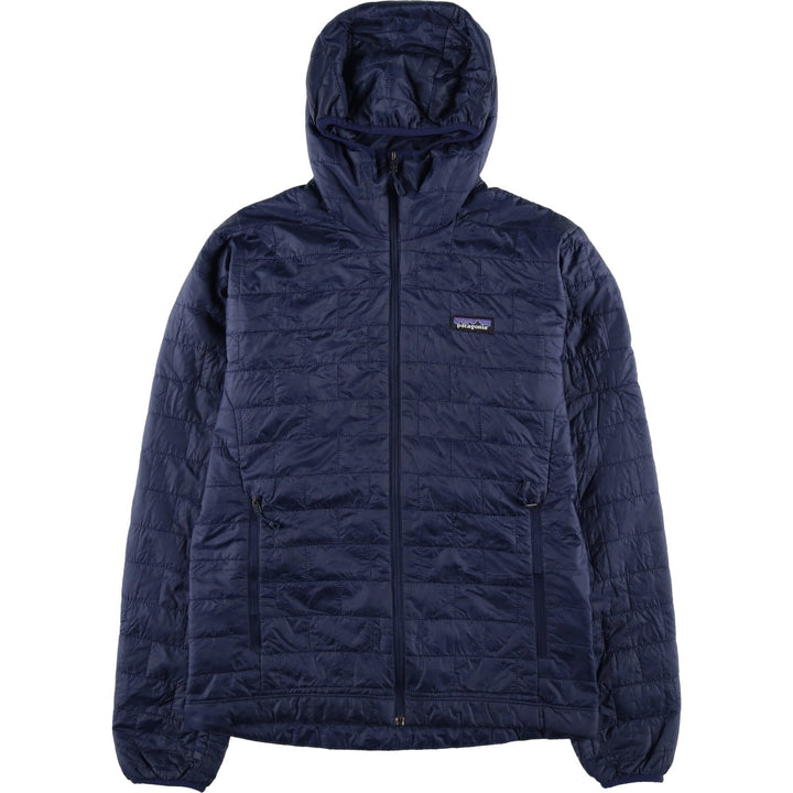 Patagonia Nano Puff Hoodie 84222FA19 Insulated Parka Puffer Jacket Men's Size S (approx.) recycled polyester navy blue type Vintage Second Hand