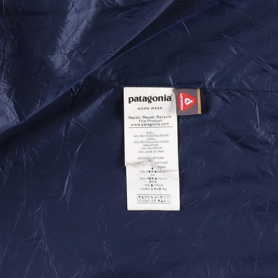 Patagonia Nano Puff Hoodie 84222FA19 Insulated Parka Puffer Jacket Men's Size S (approx.) recycled polyester navy blue type Vintage Second Hand