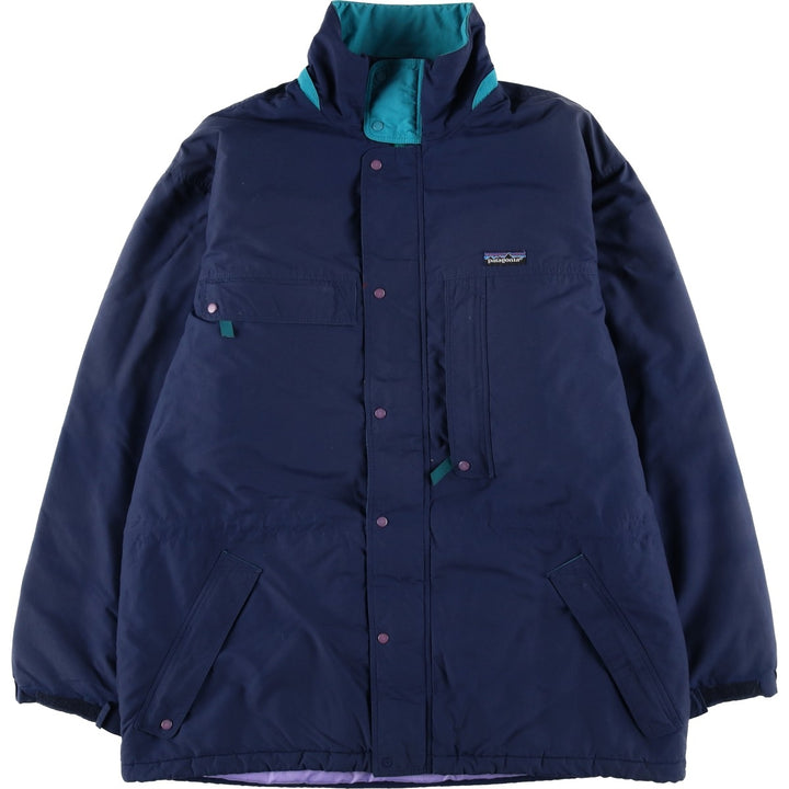 1990s- Patagonia Down Jacket, Men's Size XL Nylon navy blue type Vintage Second Hand