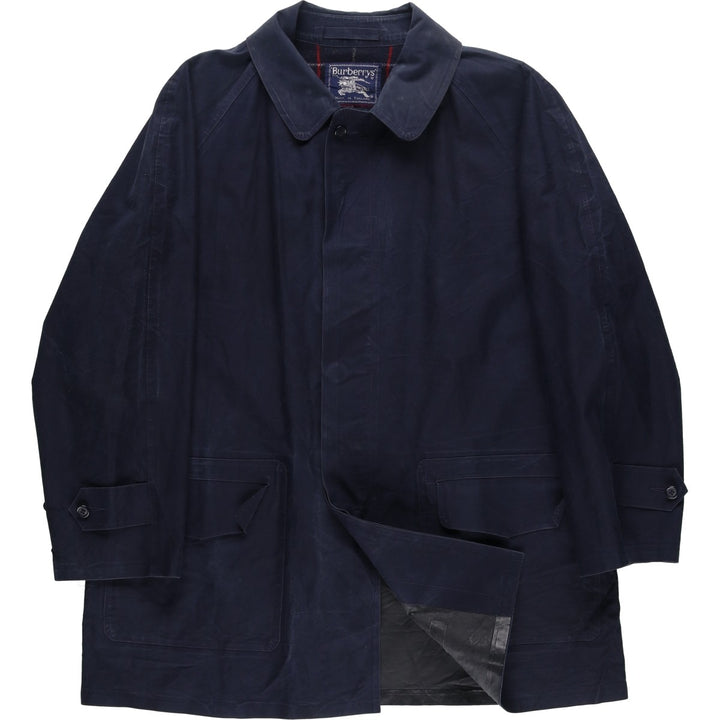 Burberry's 100% Cotton Half Coat, Made in England, Men's Size XL (approx.) cotton navy blue type Vintage Second Hand