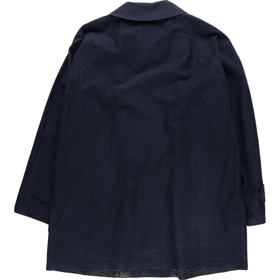 Burberry's 100% Cotton Half Coat, Made in England, Men's Size XL (approx.) cotton navy blue type Vintage Second Hand