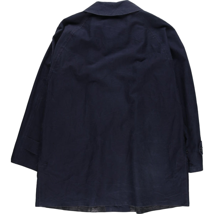Burberry's 100% Cotton Half Coat, Made in England, Men's Size XL (approx.) cotton navy blue type Vintage Second Hand