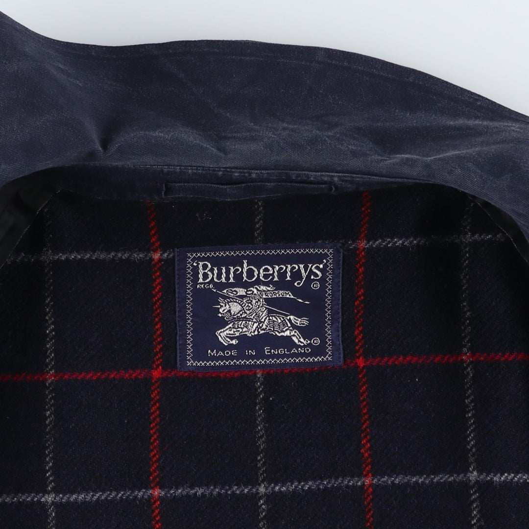 Burberry's 100% Cotton Half Coat, Made in England, Men's Size XL (approx.) cotton navy blue type Vintage Second Hand