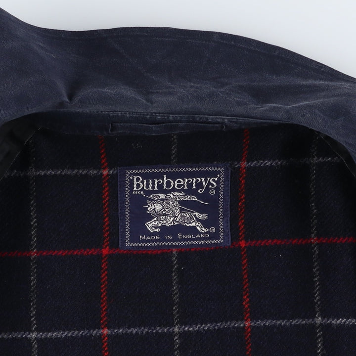 Burberry's 100% Cotton Half Coat, Made in England, Men's Size XL (approx.) cotton navy blue type Vintage Second Hand