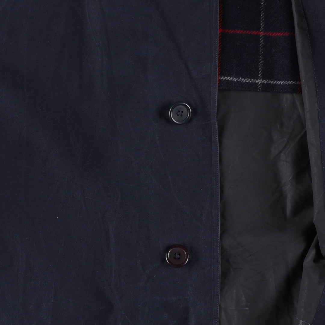 Burberry's 100% Cotton Half Coat, Made in England, Men's Size XL (approx.) cotton navy blue type Vintage Second Hand