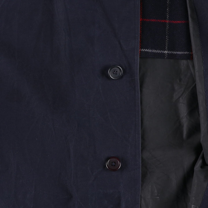 Burberry's 100% Cotton Half Coat, Made in England, Men's Size XL (approx.) cotton navy blue type Vintage Second Hand