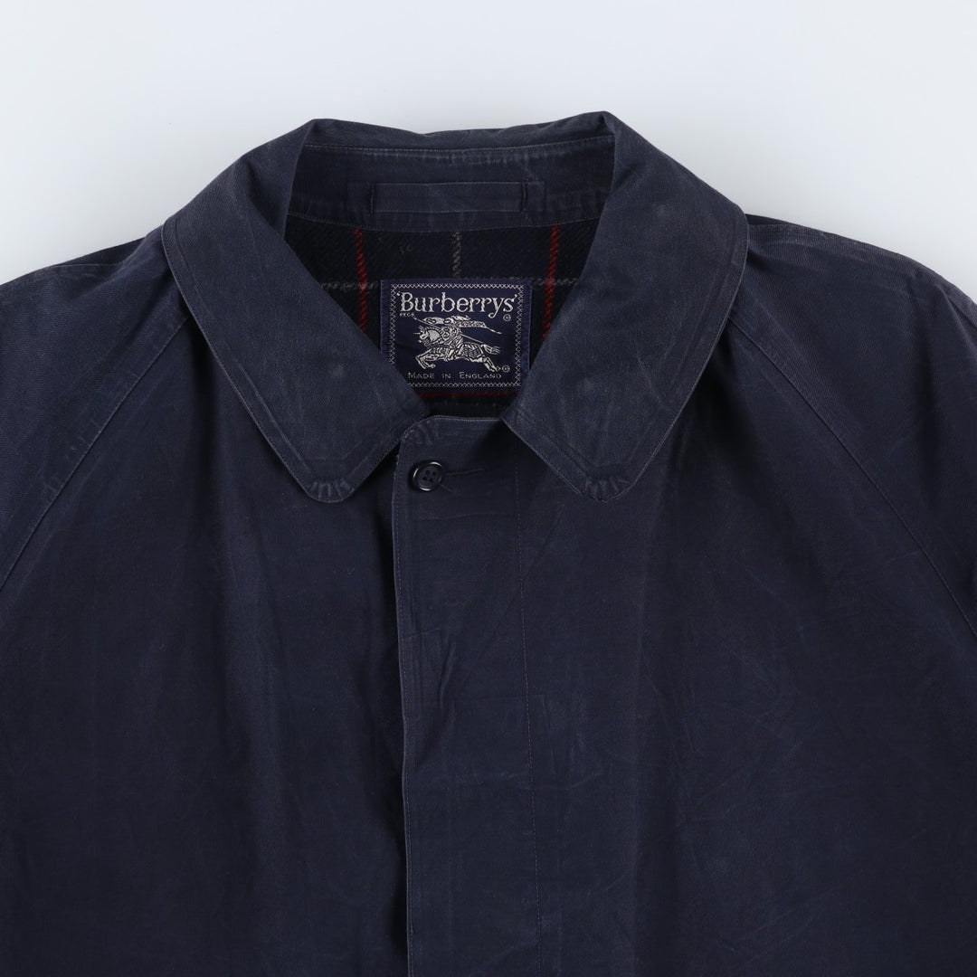 Burberry's 100% Cotton Half Coat, Made in England, Men's Size XL (approx.) cotton navy blue type Vintage Second Hand