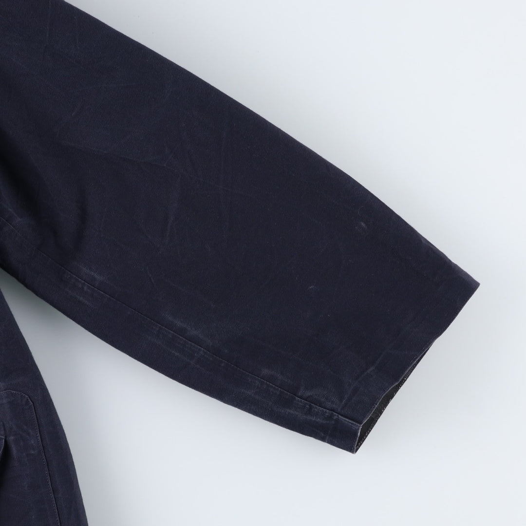 Burberry's 100% Cotton Half Coat, Made in England, Men's Size XL (approx.) cotton navy blue type Vintage Second Hand