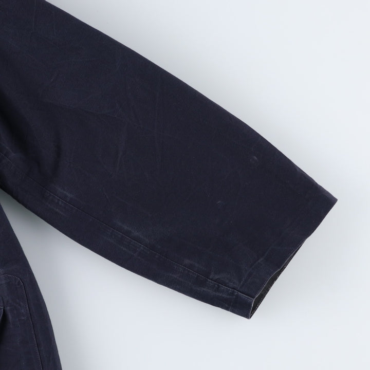 Burberry's 100% Cotton Half Coat, Made in England, Men's Size XL (approx.) cotton navy blue type Vintage Second Hand