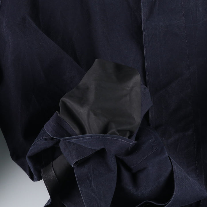 Burberry's 100% Cotton Half Coat, Made in England, Men's Size XL (approx.) cotton navy blue type Vintage Second Hand