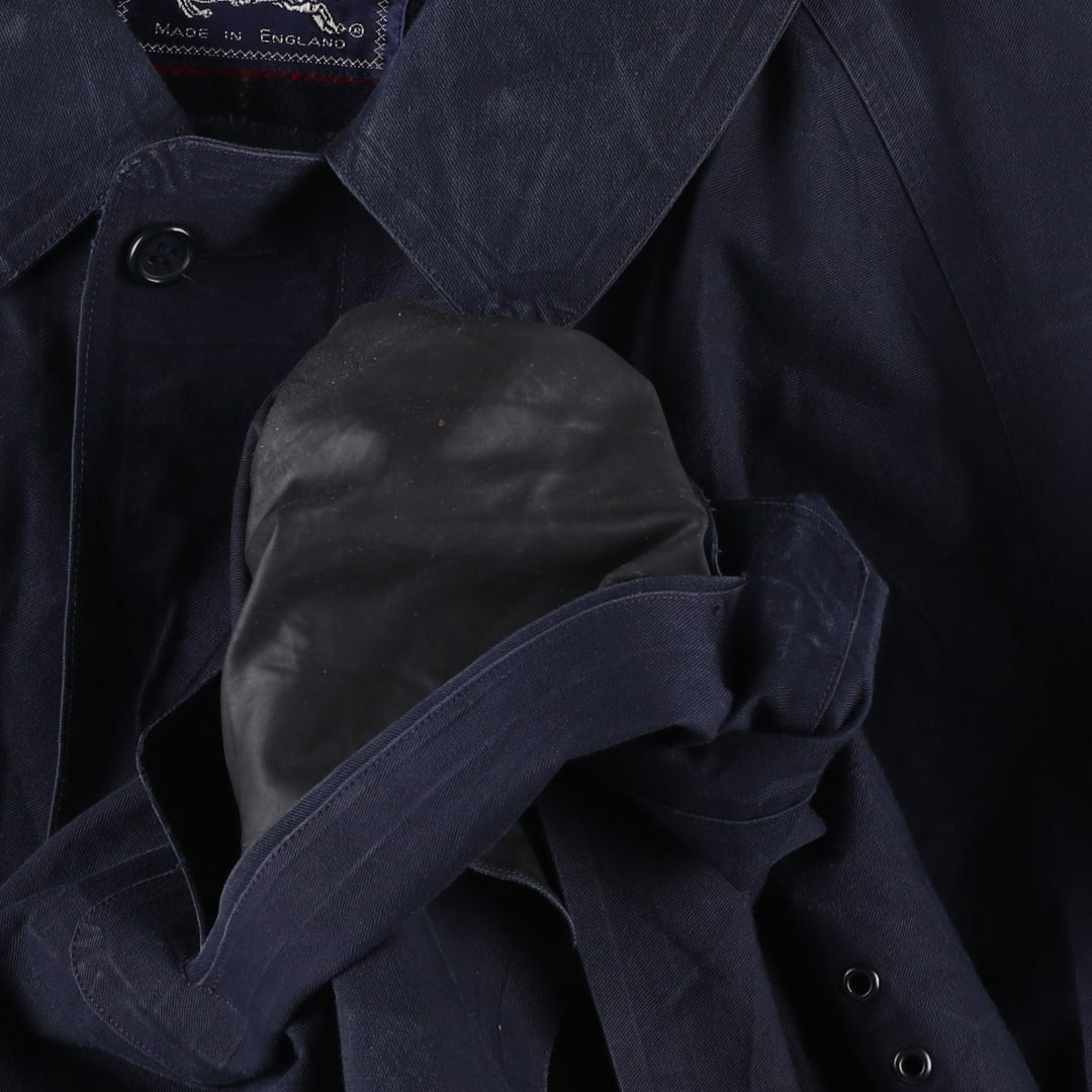 Burberry's 100% Cotton Half Coat, Made in England, Men's Size XL (approx.) cotton navy blue type Vintage Second Hand