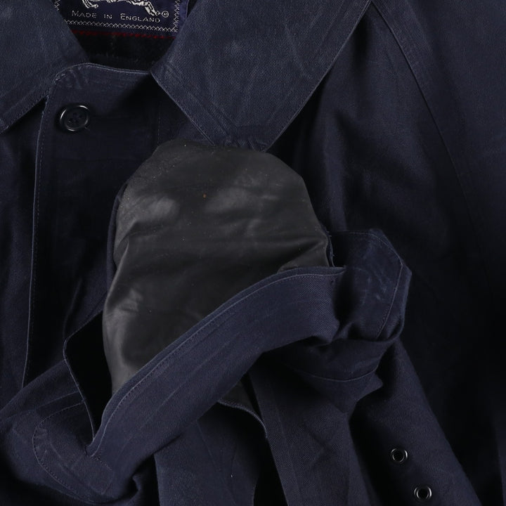 Burberry's 100% Cotton Half Coat, Made in England, Men's Size XL (approx.) cotton navy blue type Vintage Second Hand