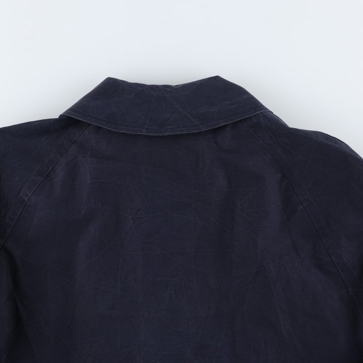 Burberry's 100% Cotton Half Coat, Made in England, Men's Size XL (approx.) cotton navy blue type Vintage Second Hand
