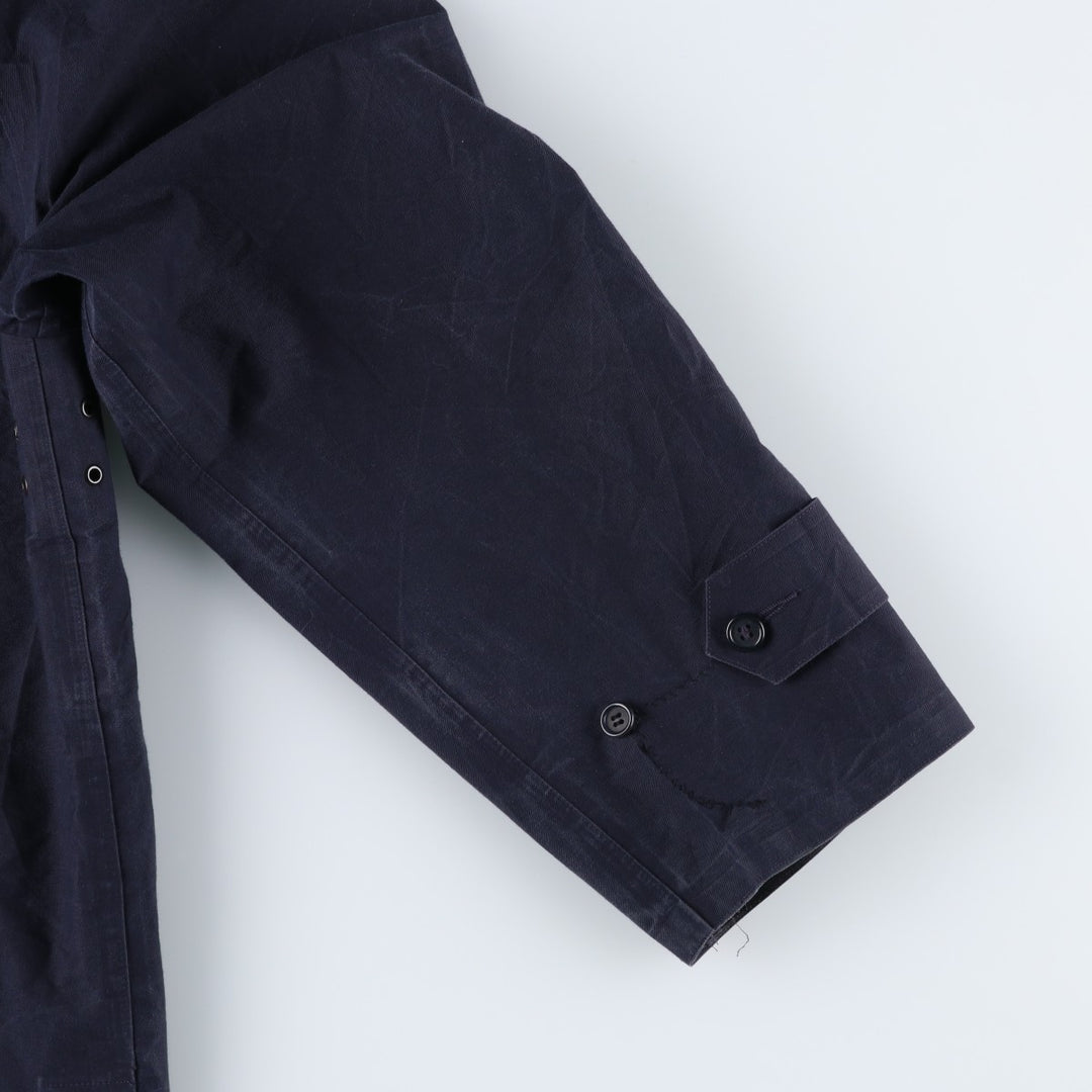 Burberry's 100% Cotton Half Coat, Made in England, Men's Size XL (approx.) cotton navy blue type Vintage Second Hand