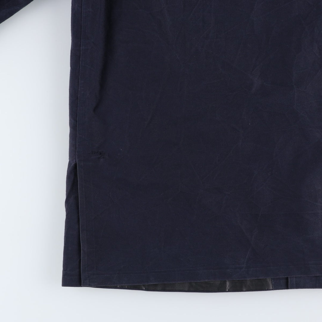 Burberry's 100% Cotton Half Coat, Made in England, Men's Size XL (approx.) cotton navy blue type Vintage Second Hand