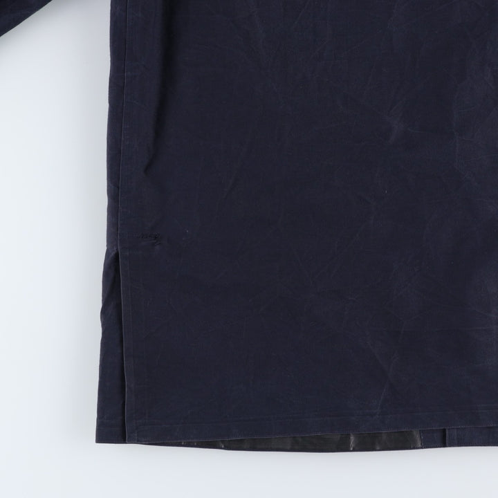 Burberry's 100% Cotton Half Coat, Made in England, Men's Size XL (approx.) cotton navy blue type Vintage Second Hand