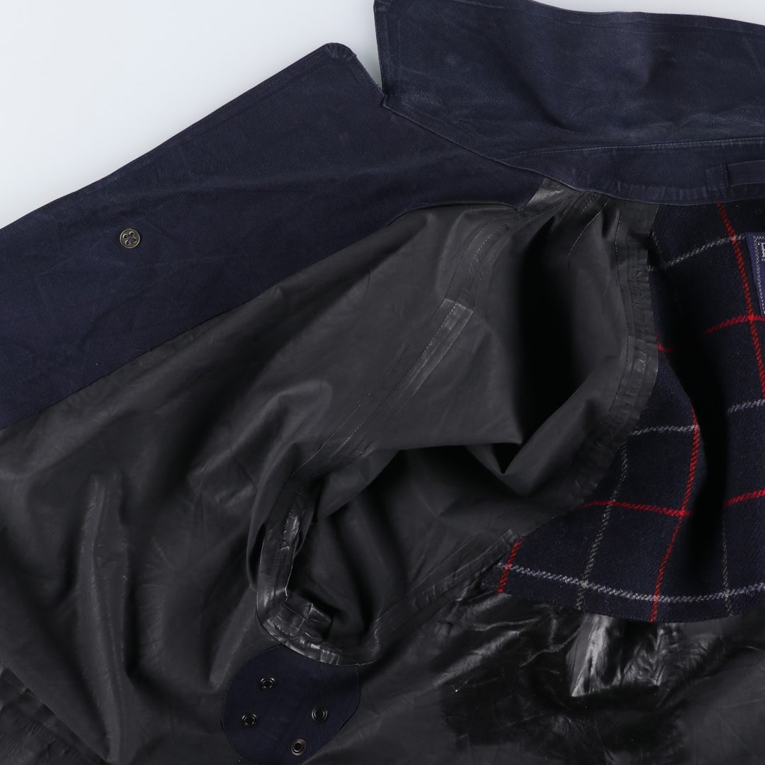 Burberry's 100% Cotton Half Coat, Made in England, Men's Size XL (approx.) cotton navy blue type Vintage Second Hand