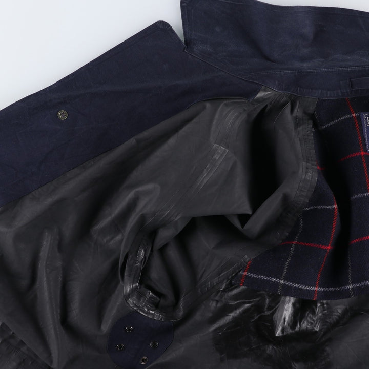 Burberry's 100% Cotton Half Coat, Made in England, Men's Size XL (approx.) cotton navy blue type Vintage Second Hand