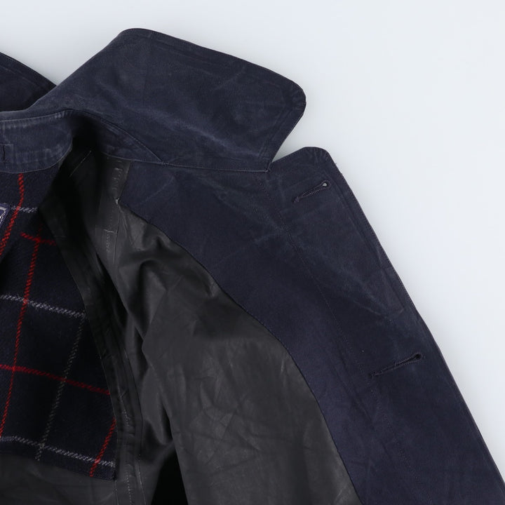 Burberry's 100% Cotton Half Coat, Made in England, Men's Size XL (approx.) cotton navy blue type Vintage Second Hand
