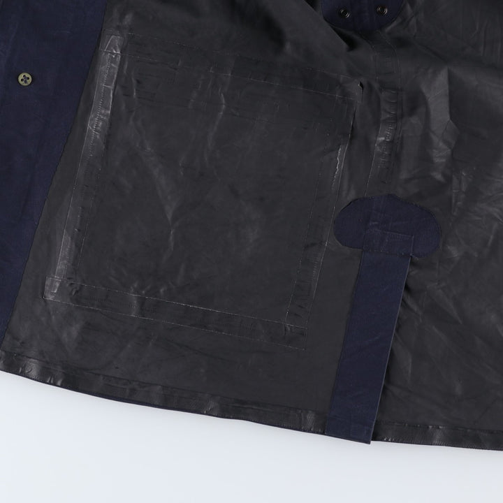 Burberry's 100% Cotton Half Coat, Made in England, Men's Size XL (approx.) cotton navy blue type Vintage Second Hand