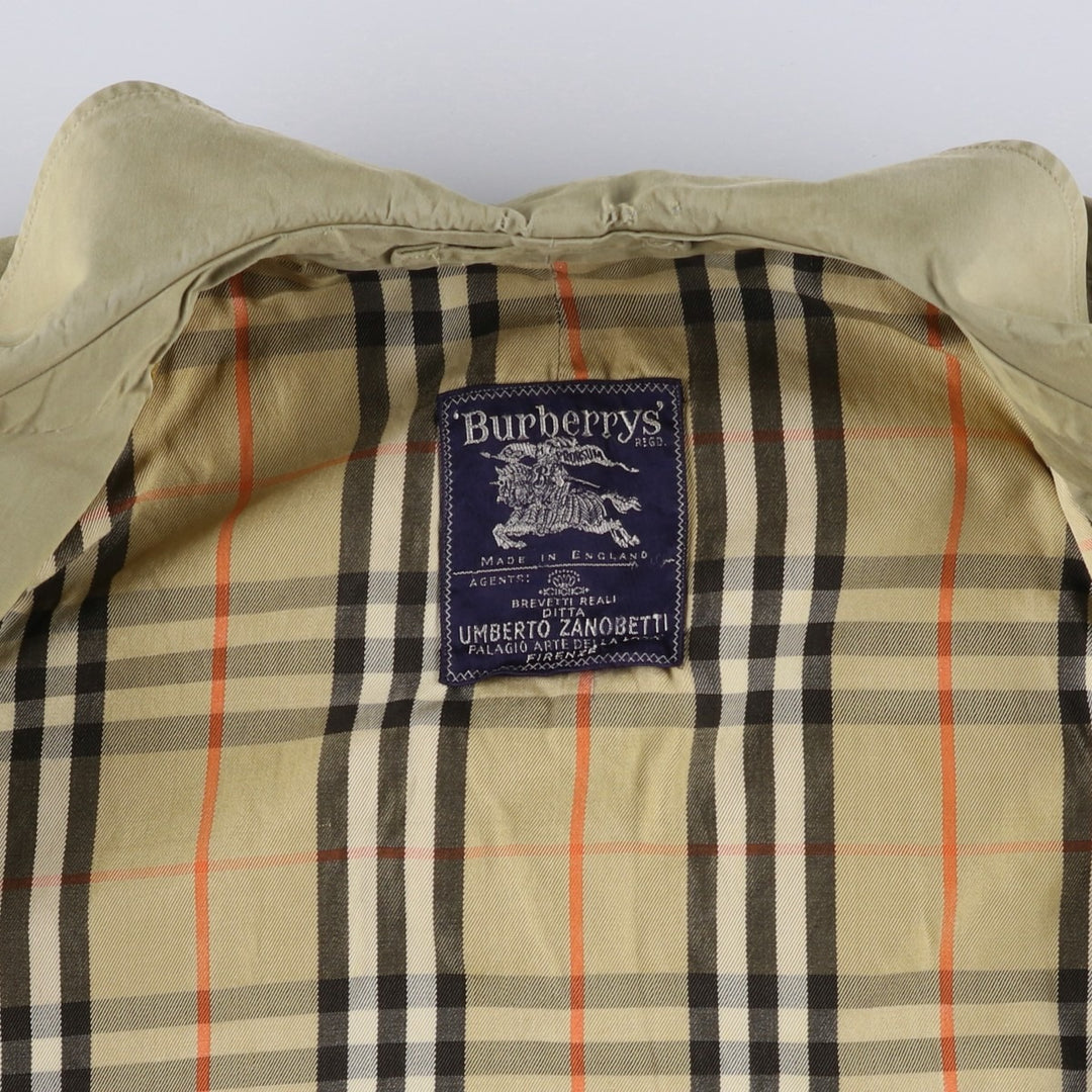 Burberry's 100% cotton Balmacaan coat, made in England, size L. cotton Khaki type beige Vintage Second Hand
