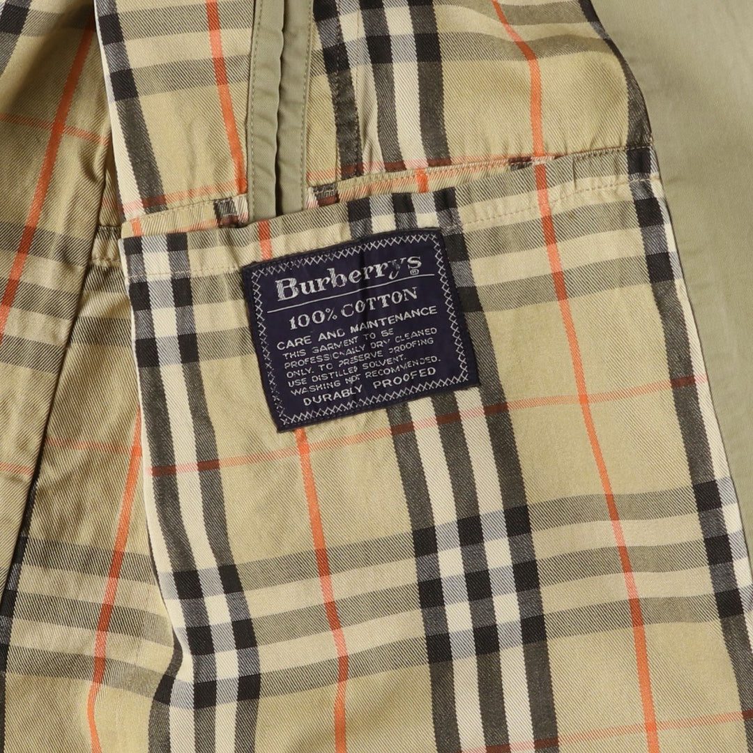 Burberry's 100% cotton Balmacaan coat, made in England, size L. cotton Khaki type beige Vintage Second Hand