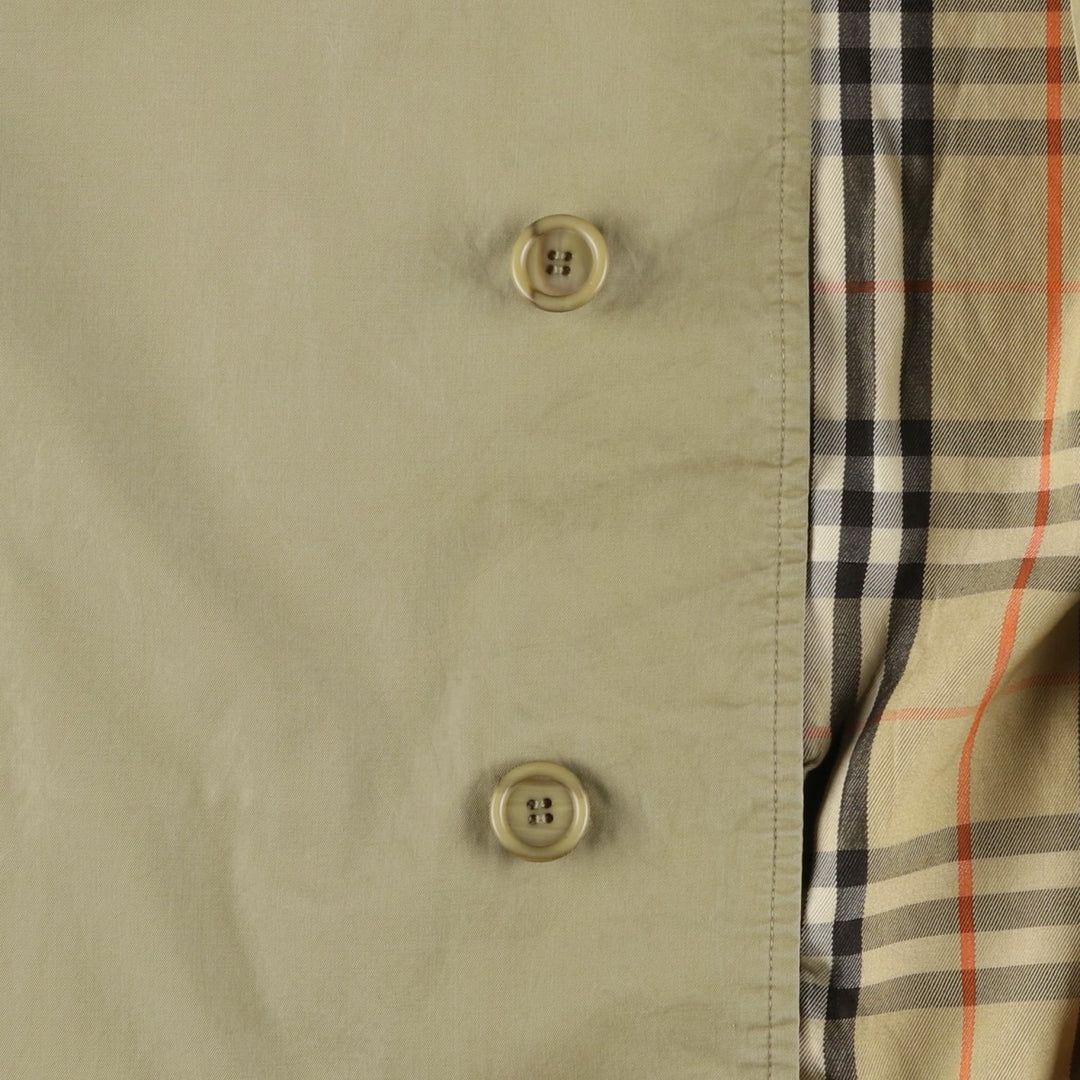 Burberry's 100% cotton Balmacaan coat, made in England, size L. cotton Khaki type beige Vintage Second Hand