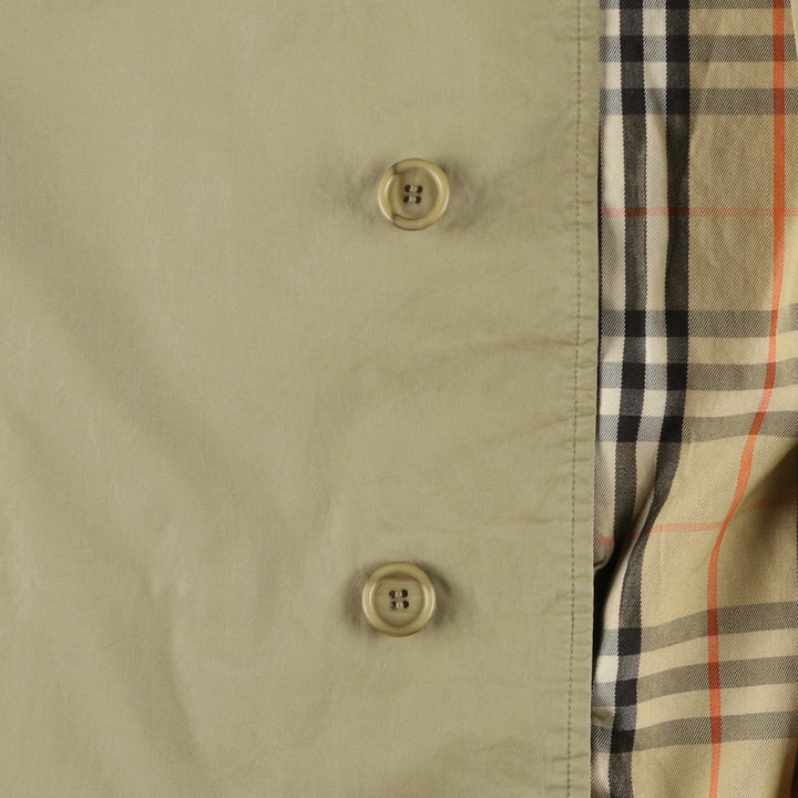Burberry's 100% cotton Balmacaan coat, made in England, size L. cotton Khaki type beige Vintage Second Hand