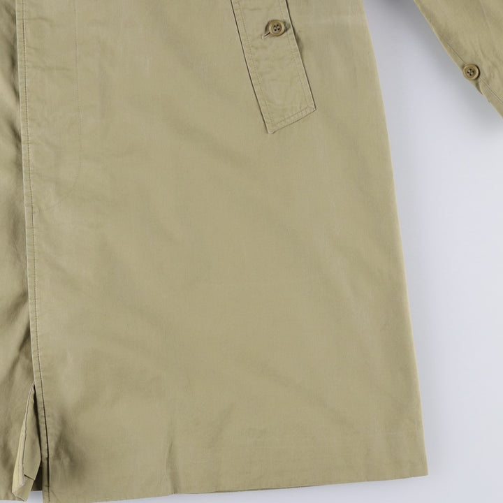 Burberry's 100% cotton Balmacaan coat, made in England, size L. cotton Khaki type beige Vintage Second Hand