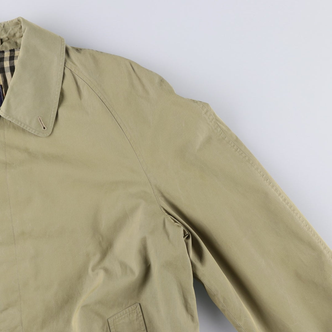 Burberry's 100% cotton Balmacaan coat, made in England, size L. cotton Khaki type beige Vintage Second Hand