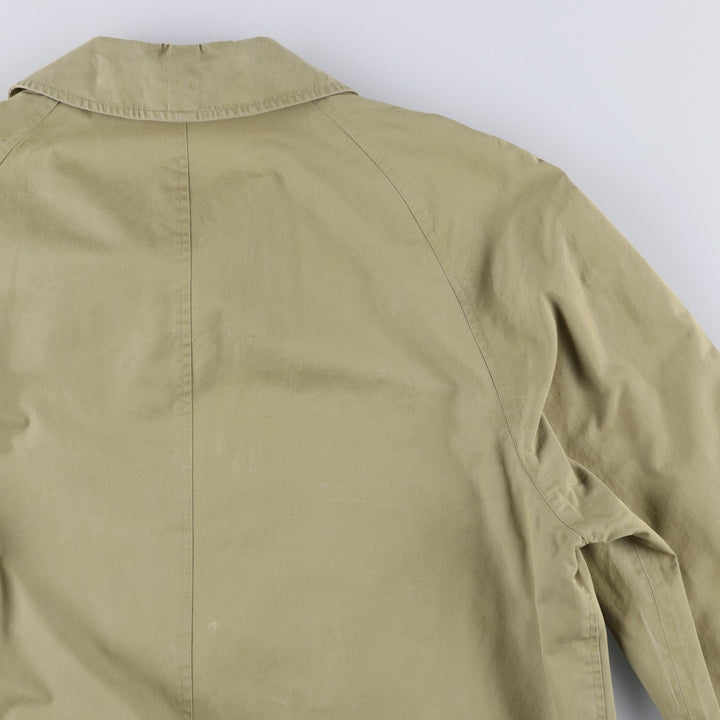 Burberry's 100% cotton Balmacaan coat, made in England, size L. cotton Khaki type beige Vintage Second Hand